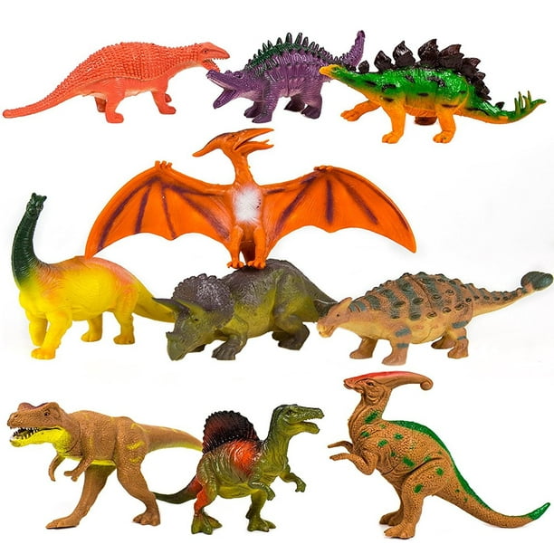 Realistic Dinosaur Figure Toys 6 Pack 7” Large Size Plastic Dinosaur set